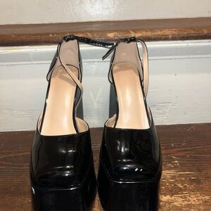Black Patent Leather Platform Heels